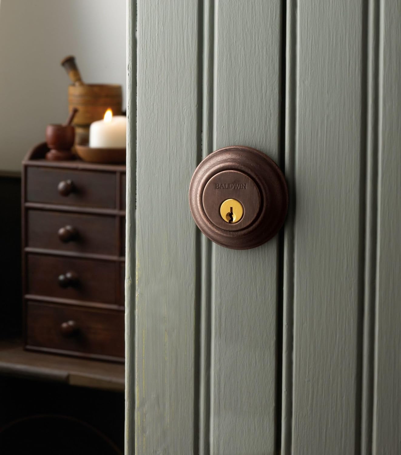 Baldwin Estate 8232.003 Low Profile Traditional Double Cylinder Deadbolt in Polished Brass