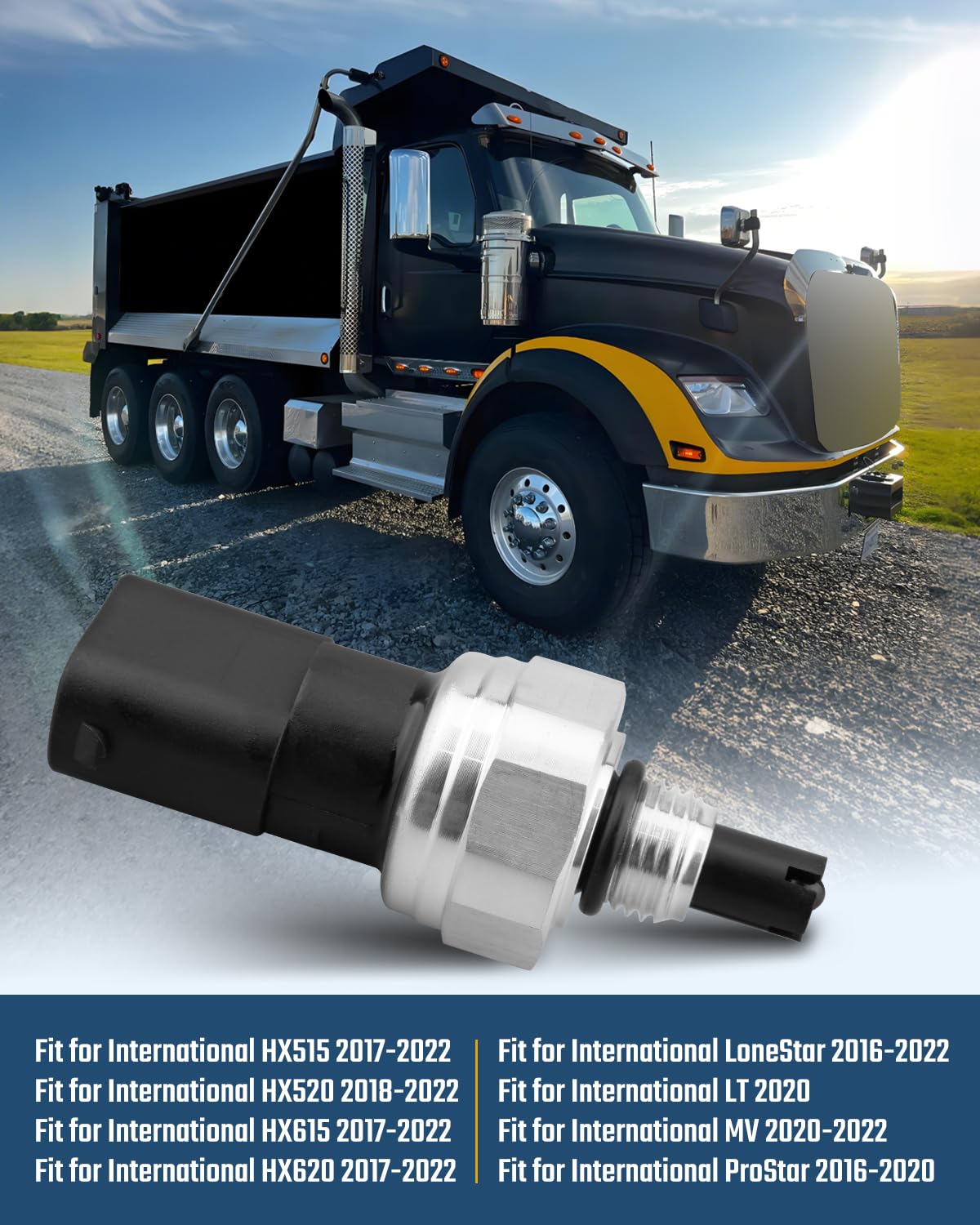 A/C Refrigerant Pressure Sensor Fit for International HX515 HX520 HX615 HX620 Lonestar LT MV ProStar, Replaces 904-7403 4051001C1 4051001C2