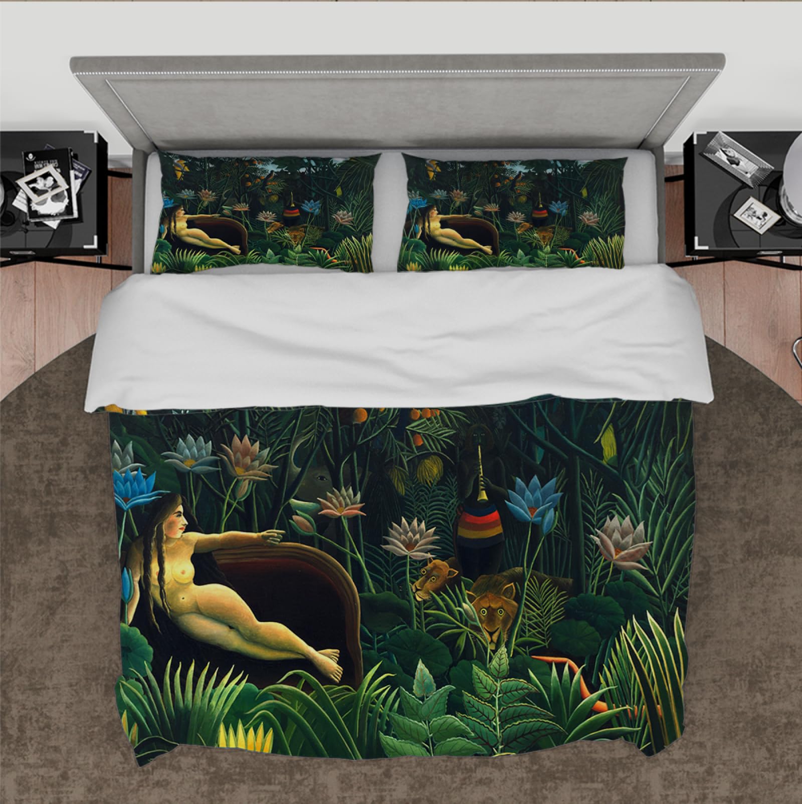 Parure de couette Henri Rousseau 260x240 lit exotique chic