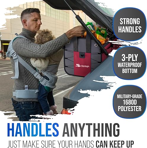 Miniatura 8 de Organizador de maletero de automóvil Starling's - Organizador de carga ajustable para SUV.