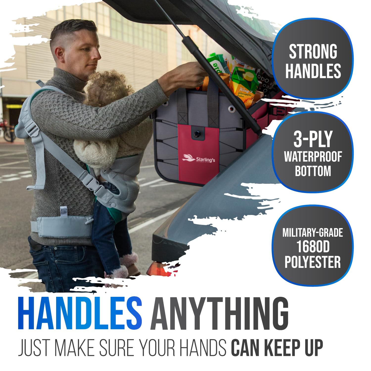 Organizer Bagagliaio Auto - Pieghevole, Impermeabile, 56x40x26 Cm, Per Auto, SUV E Camper - Foto 12