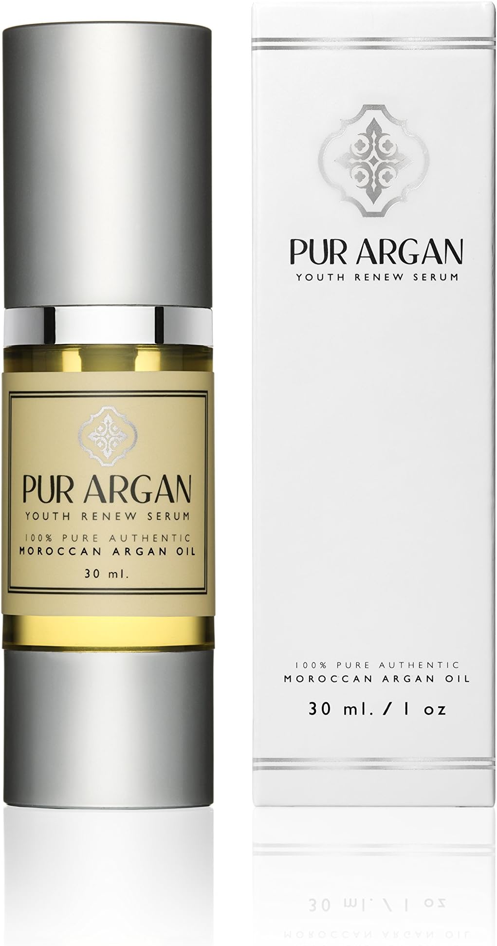 Argan Oil, 100% Pure Essential Oil, Anti-Aging, Anti-Wrinkle Facial Emollient Day and Night Serum, Exquisite Luxury For Your Face, 1 fl oz, By Pur Argan