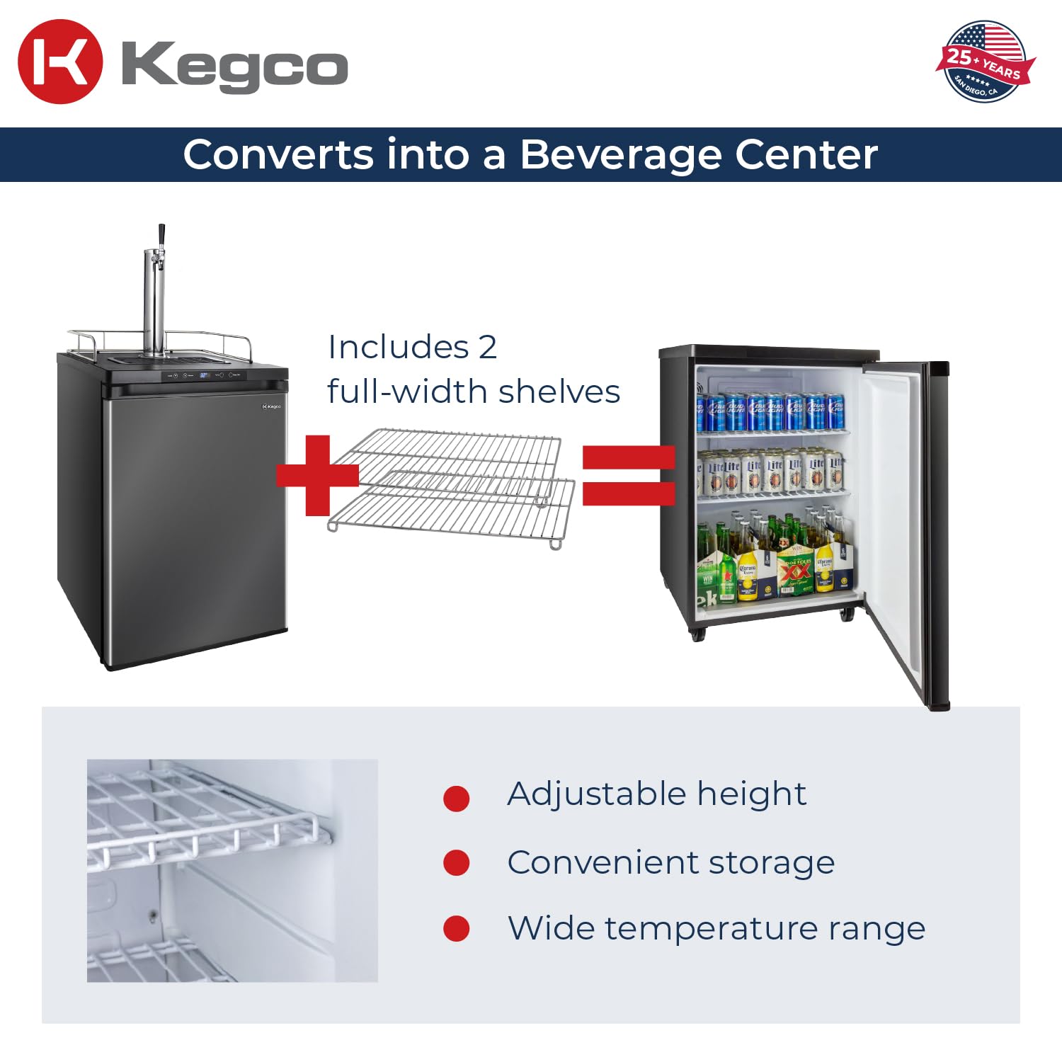 Kegco 3pk309x-1 Keg Dispenser, 1 Tap, Black Stainless Steel on Fridge.com - View 6