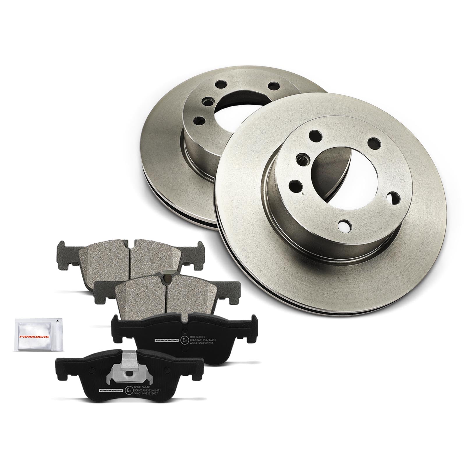 Frankberg 2 discos de freno + 4 pastillas de freno delanteras 34116858910 | Compatible con: Serie 1 F20, Serie 1 F21, 2 Coupé F22 F87, 2 Cabriolet F23