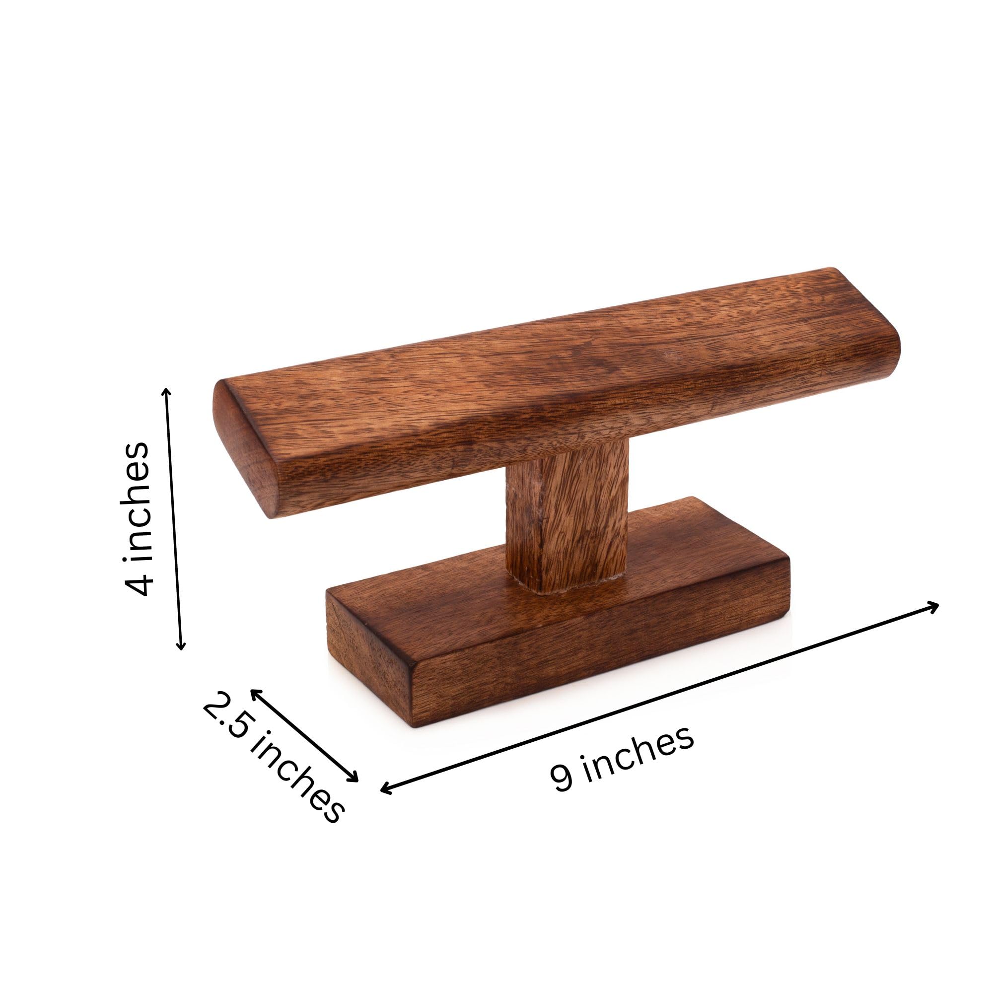 Présentoir à Montres En Bois Massif - Support élégant Avec Coussin En Cuir - 7x6x5 Cm - Idéal Pour Organiser Et Exposer Votre Collection