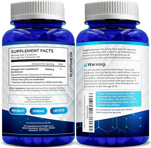 Miniatura 7 de We Like Vitamins Resveratrol 1000 mg por porción - 180 cápsulas vegetales fáciles de tragar - Suplemento de resveratrol natural 1000 mg - Suplemento