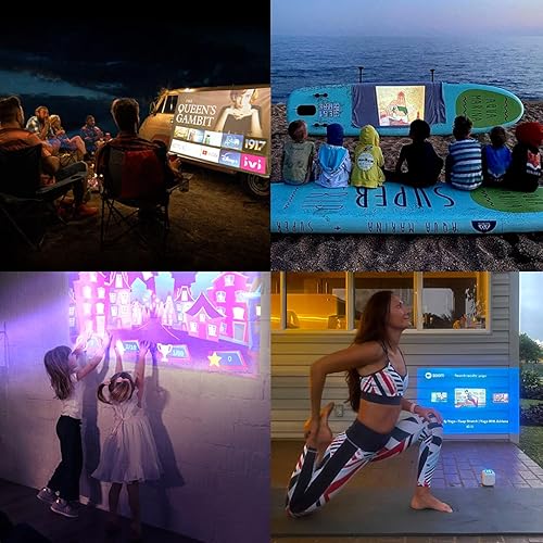 Miniatura 7 de Cinemood TV - Primer proyector portátil LTE con ranura para tarjeta SIM para películas en interiores y exteriores Proyección de hasta 3 horas de