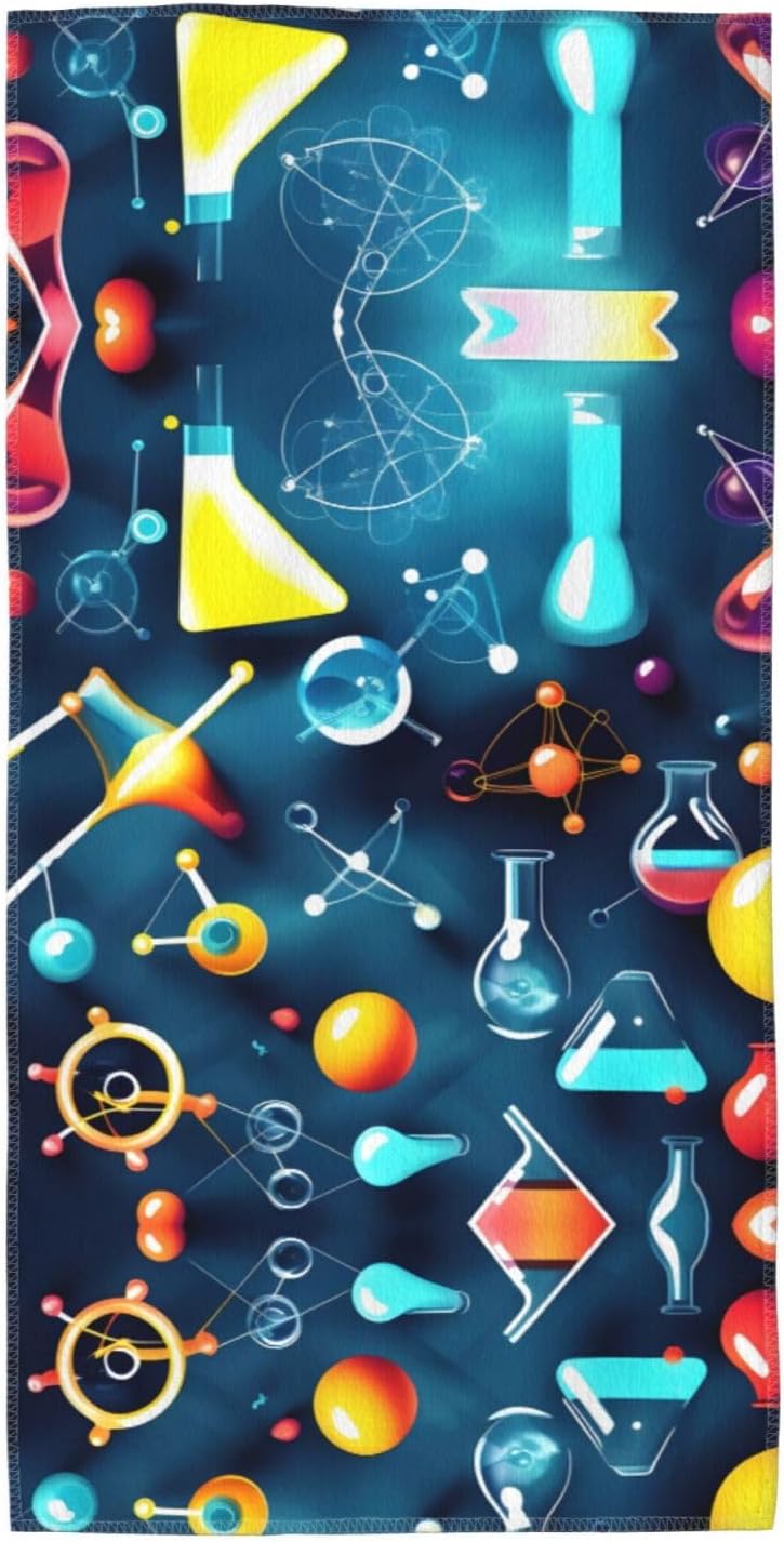 Abstract Science Chemistry Print Hand Towels for Kitchen, Decorative Bathroom Towels Decor Farmhouse Cute for Men Women Gifts