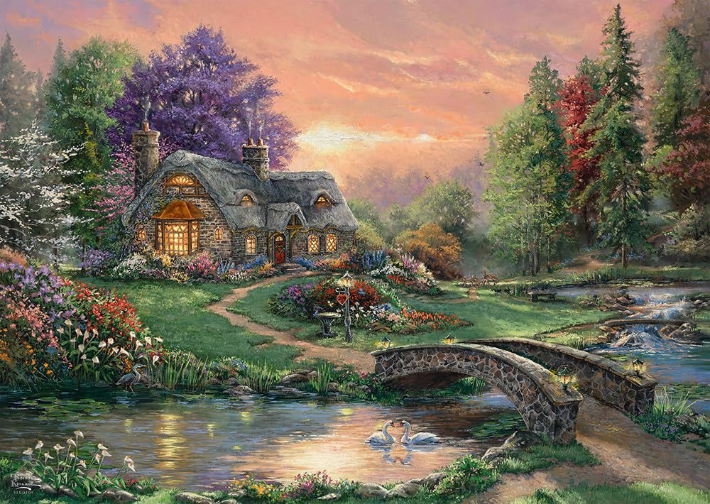 Schmidt Spiele 59937 Thomas Kinkade, Sweetheart Retreat, 1000 piece puzzle