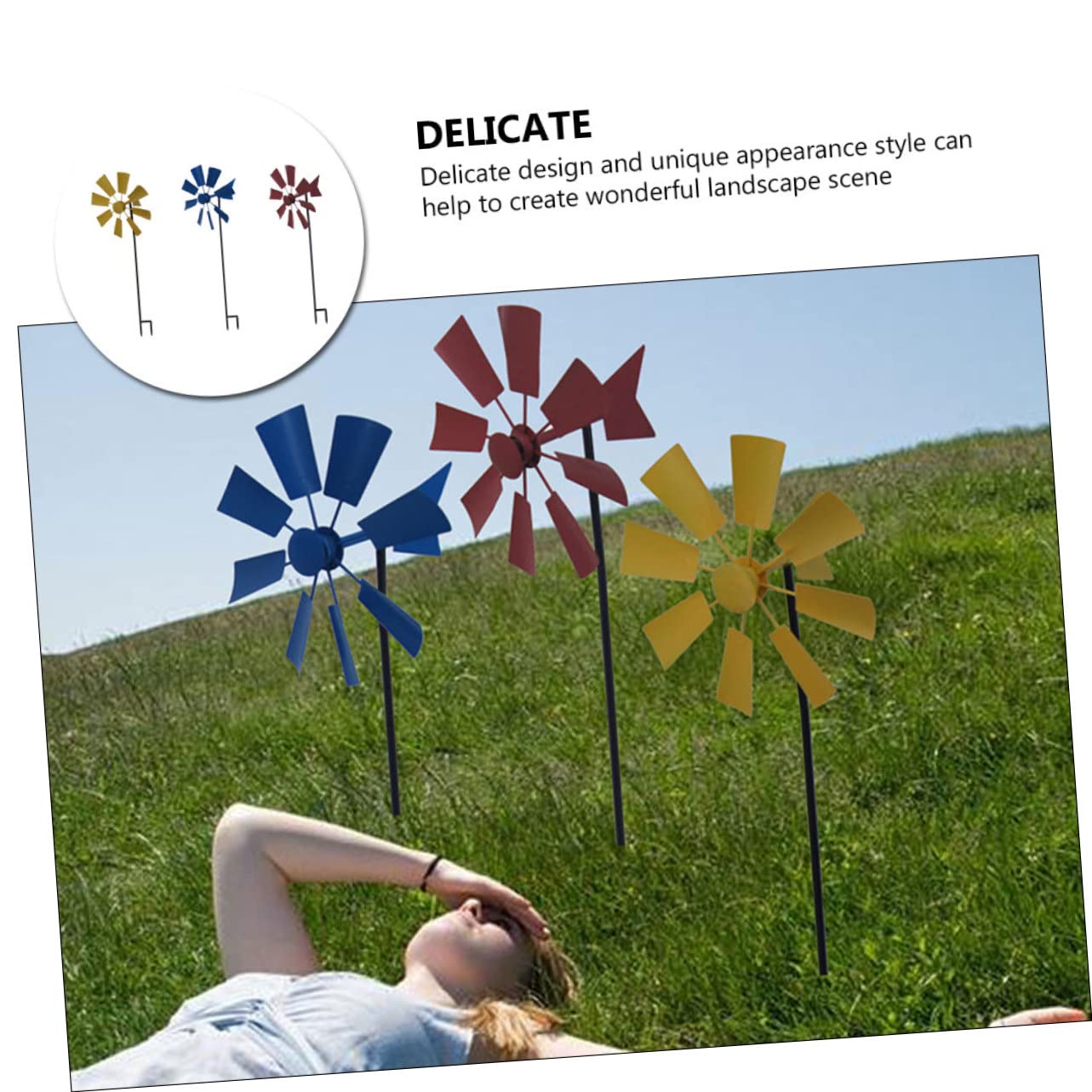3stücke Teiliges Windmühlen-Dekoration Metall Für Garten Und Außenbereich Bunte Drehbare Windspinner Für Kreative Und Festliche Anlässe