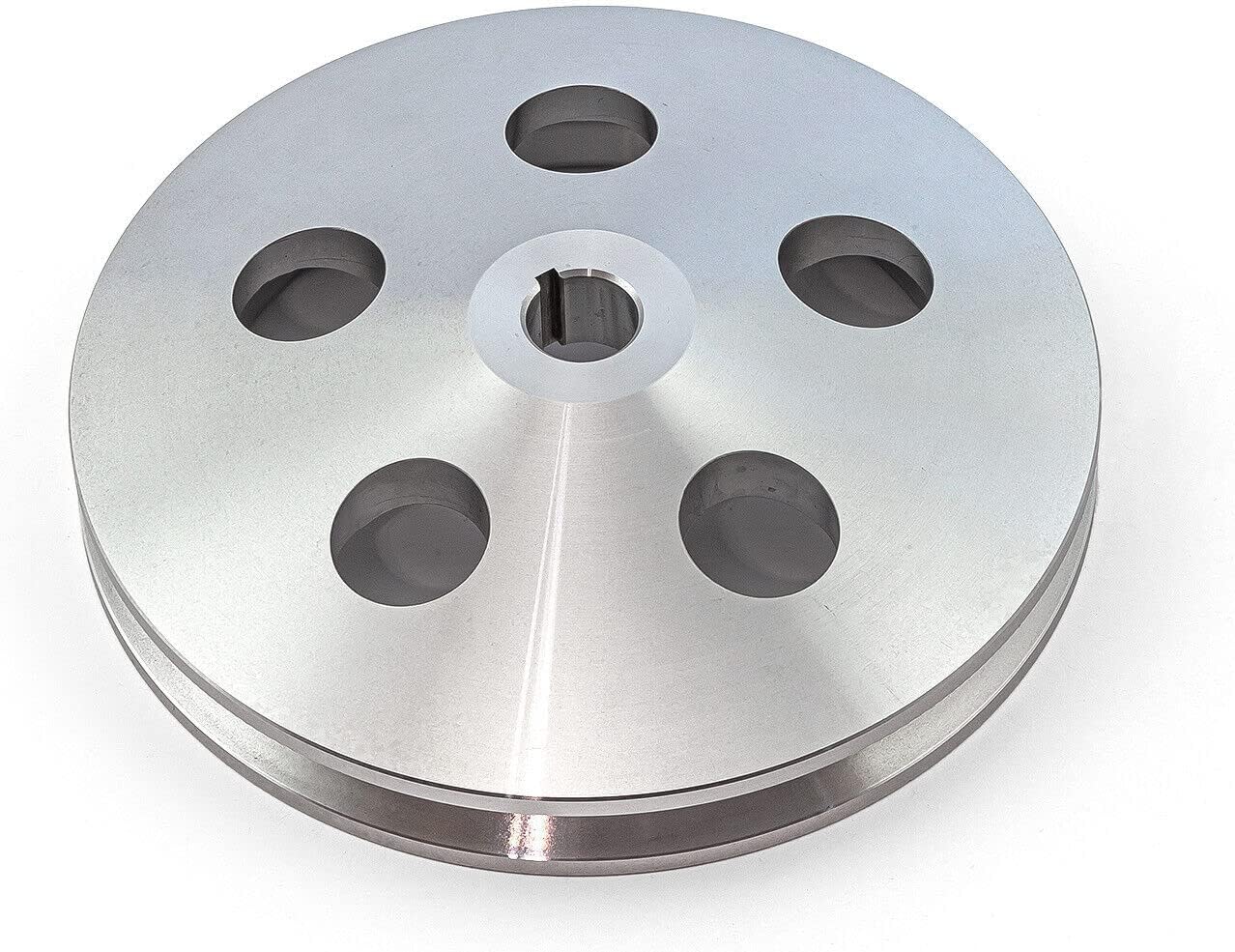 1 PC SHLPDFM Silver Aluminum Power Steering Pulley Satin (1/8" Keway) 1 V Groove Power Steering Pulley Satin Fits for Chevy