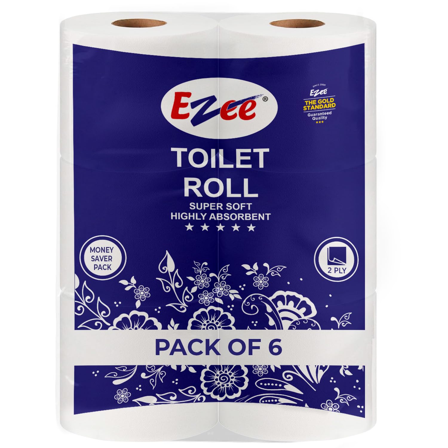 Ezee Toilet Paper Roll - Pack Of 6 | Tissue Paper Roll Ultra Soft Highly Absorbent | 160 Pulls Each Roll…