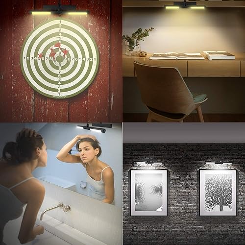 Miniatura 3 de LUXSWAY Luces de imagen para pinturas, luz de arte inalámbrica con batería recargable con control remoto, luces regulables y apagadas con