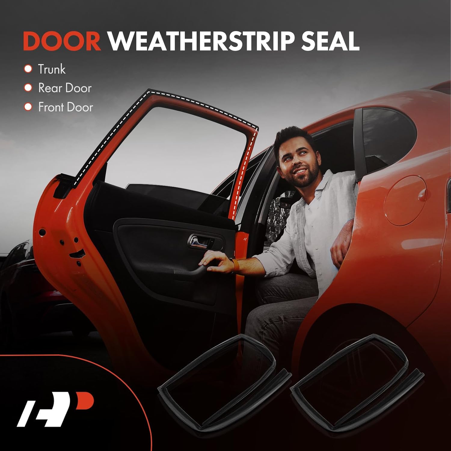 A-Premium 2PCS Front Car Door Weather Stripping Seal Strip Compatible with Chevrolet Impala, Caprice & Buick Electra, LeSabre & Cadillac Brougham, Fleetwood & Oldsmobile 98 & Pontiac, 4-Door, RWD