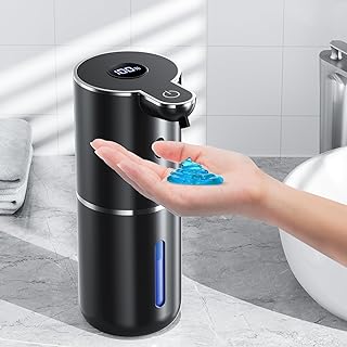 Seifenspender Automatisch mit digitaler Anzeige,380ml Elektrischer Seifenspender mit Sensor,Wandmontage,Berührungslos,USB Wiederaufladbar IPX5 Wasserdicht für Bad,Küche