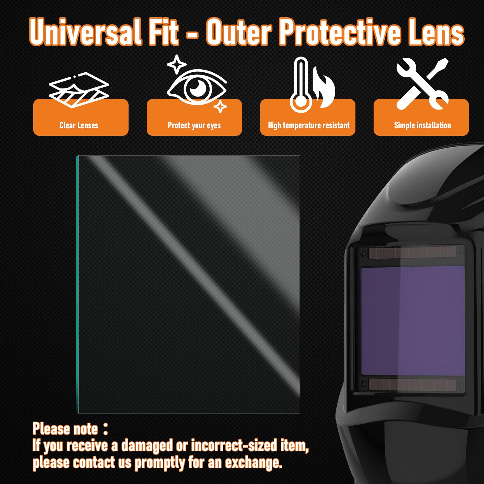 20 piezas – 4.5 x 5.25 pulgadas – Lente transparente universal para casco de soldadura – Lente de repuesto para casco de soldadura (hoja de protección externa)