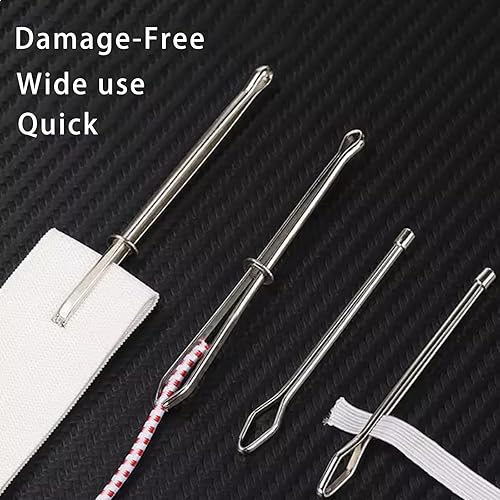 Miniatura 4 de Juego de 8 herramientas de enhebrador de cordón, herramientas de repuesto de cordón de plástico y metal, pinzas y cierres de cable para pantalones