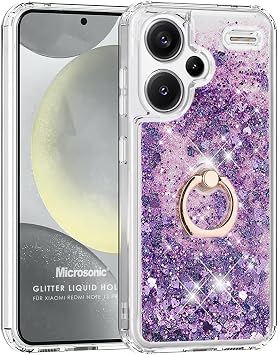 Microsonic Xiaomi Redmi Note 13 Pro Plus 5G i in K l f Glitter Liquid Holder Mor [Redmi Note 13 Pro Plus 5G ile Uyumlu K l f - Mor]