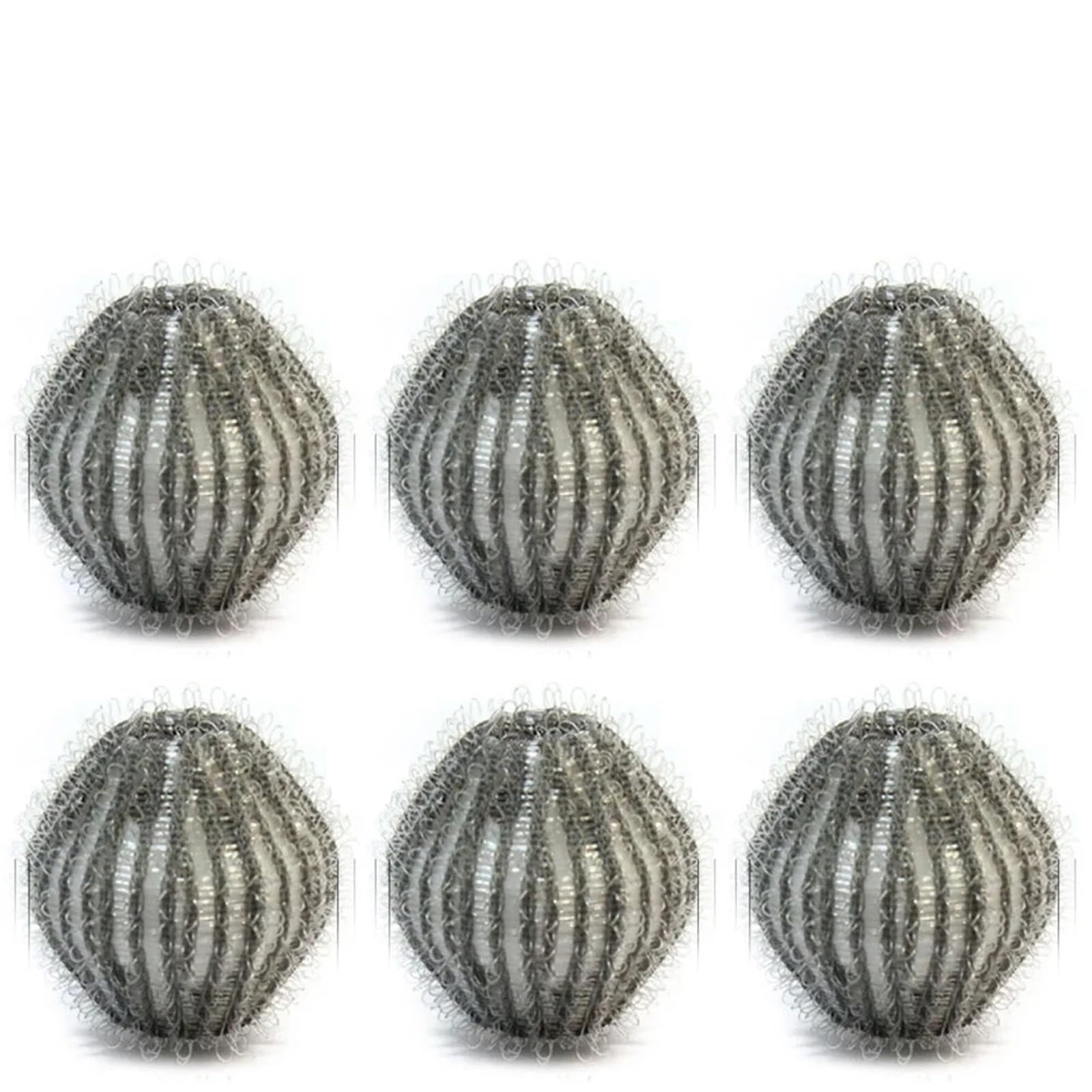 Tumble Dryer Balls, 6pcs Reusable Nylon Laundry Dryer Balls Hair r Catcher Lint Multicolor(Gray)