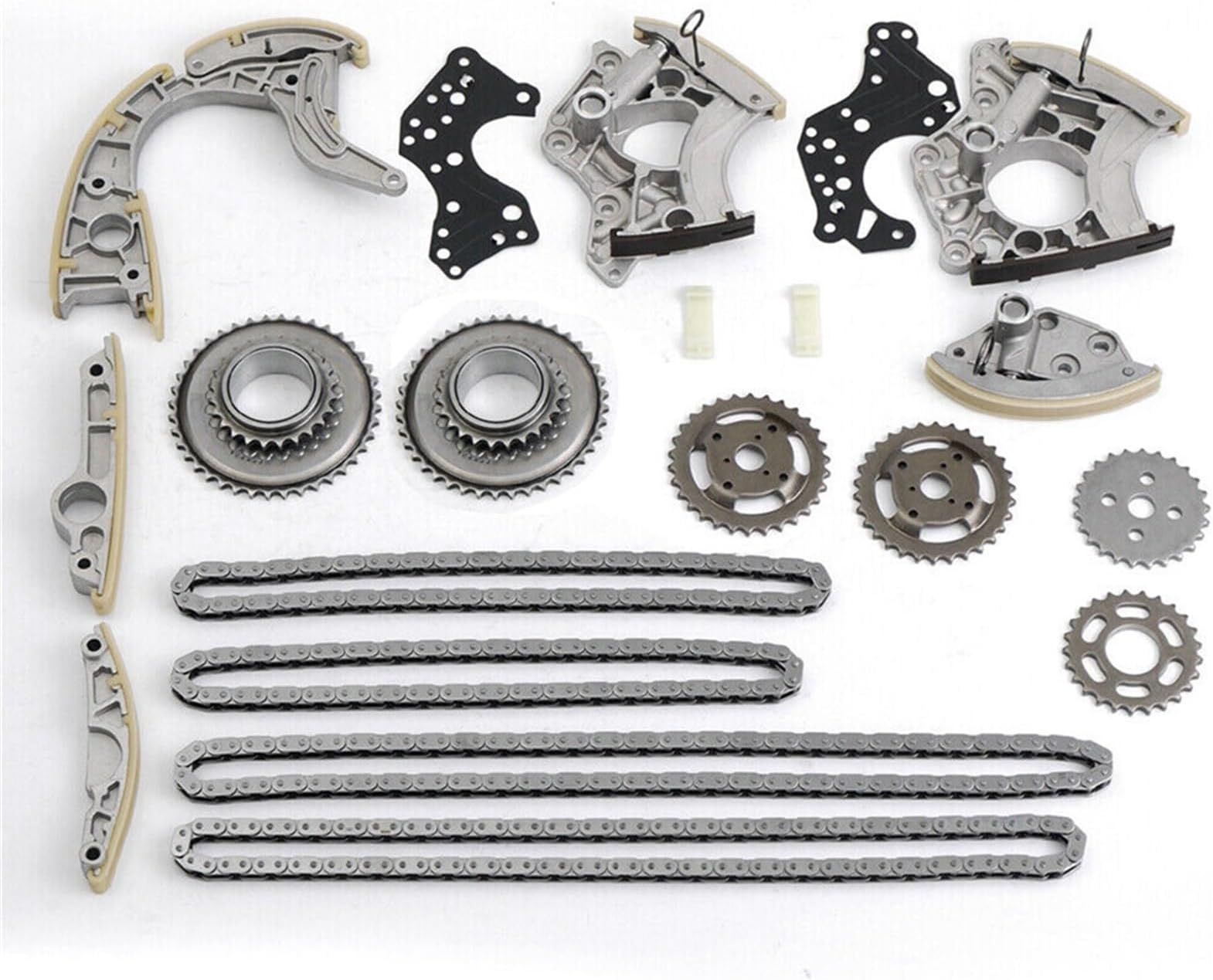 Timing Chain Tensioner Kit Guides Sprocket Set 079109217R 079109218R Compatible With VW Touareg S5 A8 S8 Q7 4.2 5.2 FSI BSM