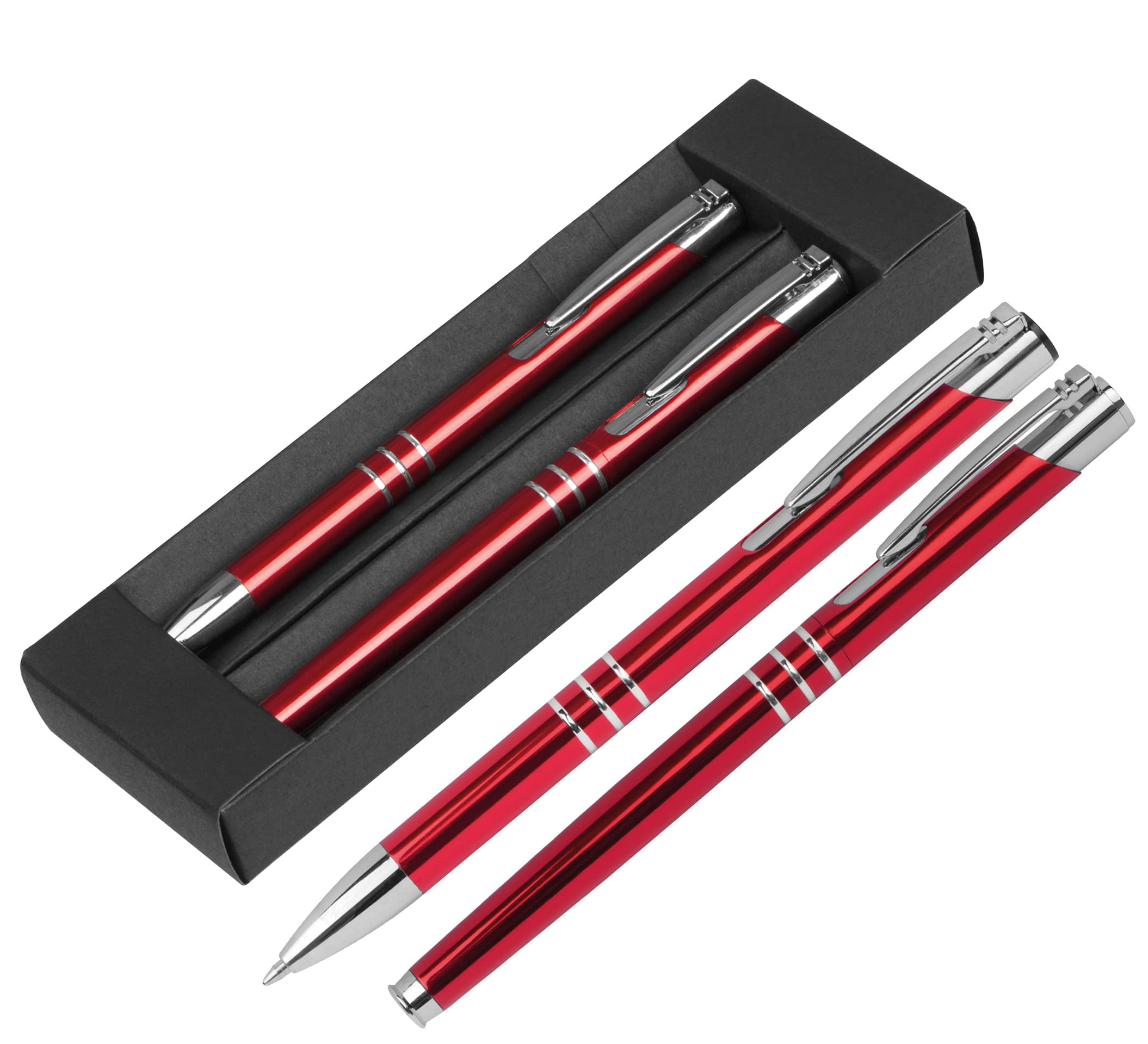 Paul Clover Luxury Ballpen & Rollerball Gift Set – For Anniversary, Birthday, Christmas & Work – Presented in Classic Black Gift Box