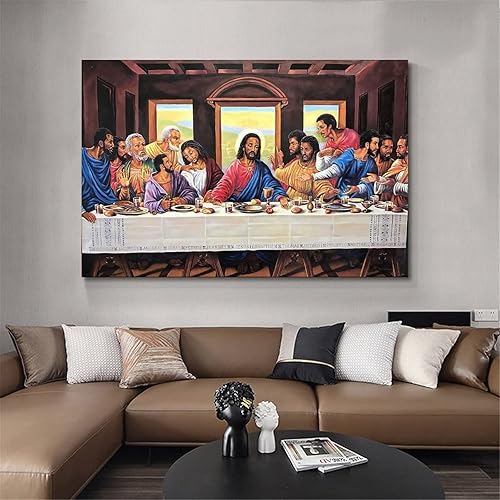Miniatura 4 de FAGUANG Póster artístico de la última cena de Jesucristo y arte de pared, póster moderno para decoración de dormitorio familiar, 16 x 24 pulgadas