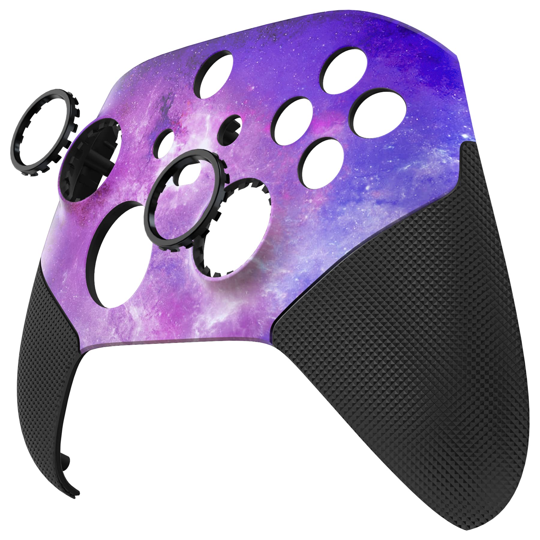 eXtremeRate Cover Custodia Grip Gomma per Xbox Series X Controller con Anelli,ASR Versione Scocca Copertura Ricambio per Xbox Series S Controller Model 1914-Galassia Nebulosa