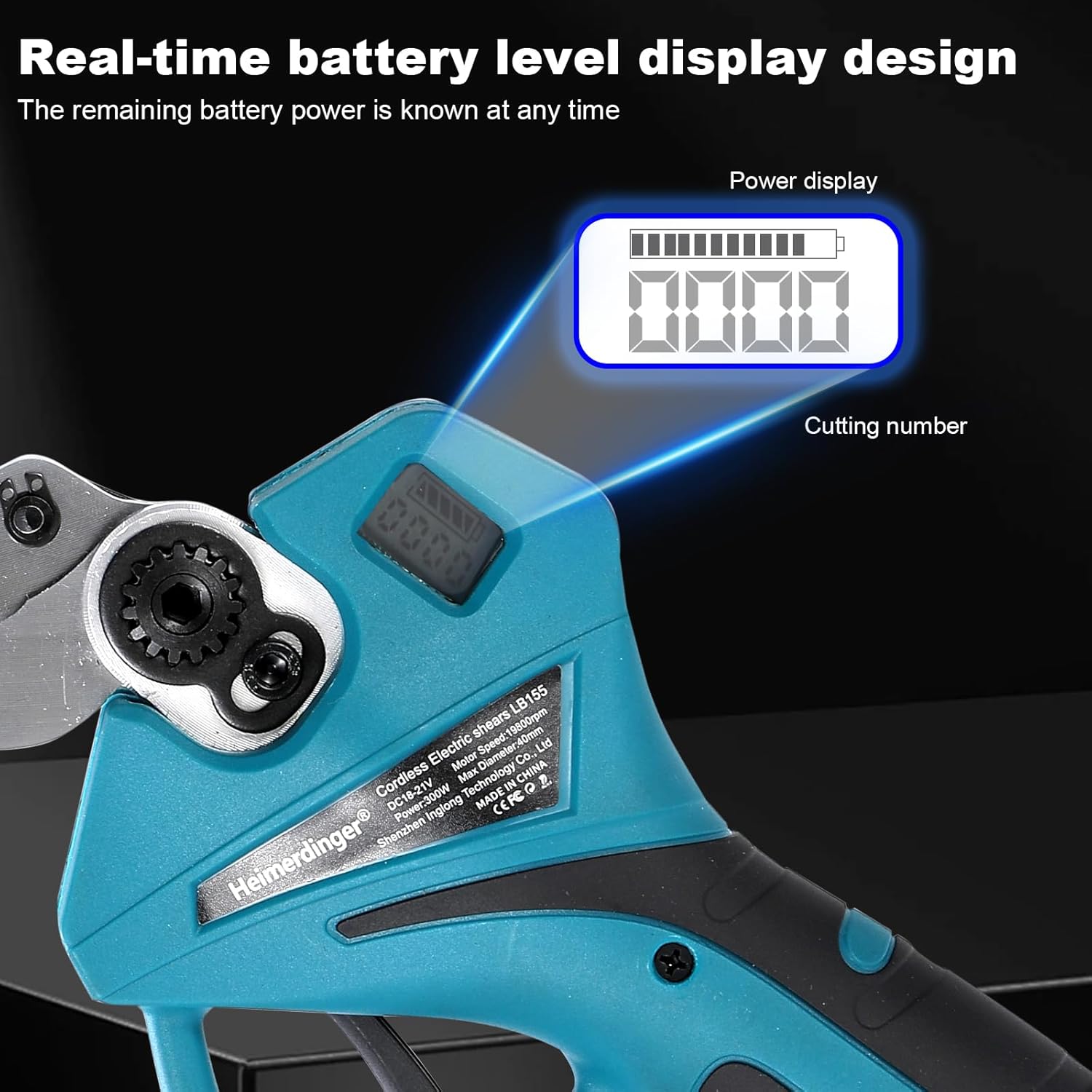 Electric Pruning Shears Compatible with Makita18V Battery, 19800RPM Brushless Electric Pruner, Tree Branch Cutter for Tree & Flower Trimming