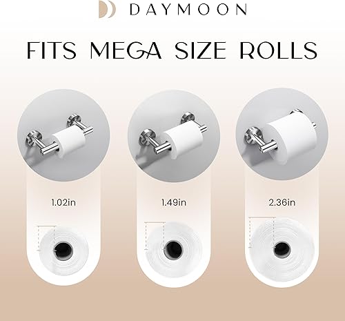 Miniatura 39 de Day Moon™ Soporte de papel higiénico cromado con repisa y caja dispensadora de toallitas desechables, con almacenamiento, montaje en pared Cromo