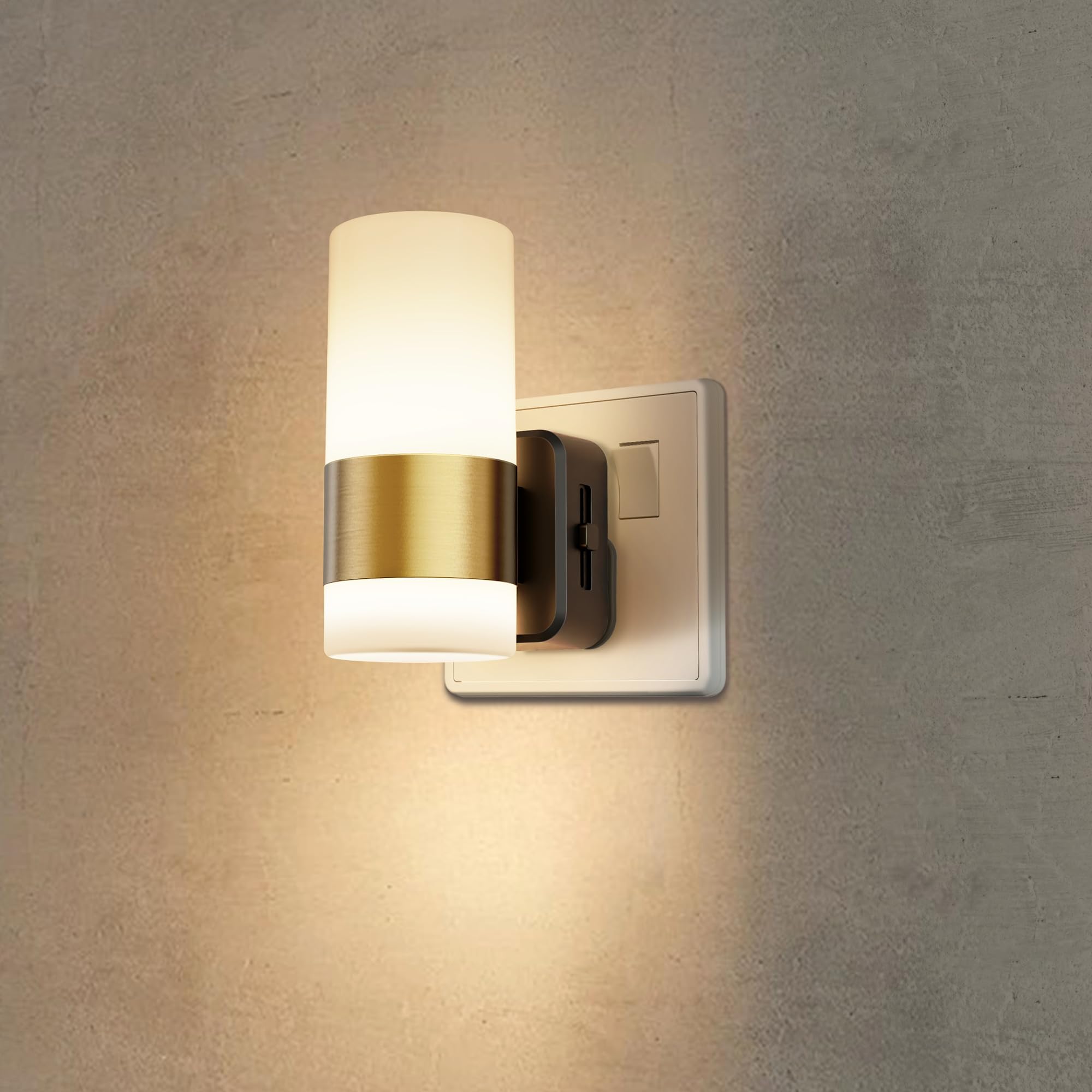 LOHAS-LED Night Light, Night Light Plug in Wall, Dusk to Dawn Sensor, 0-100LM Dimmable, Warm White 3000K