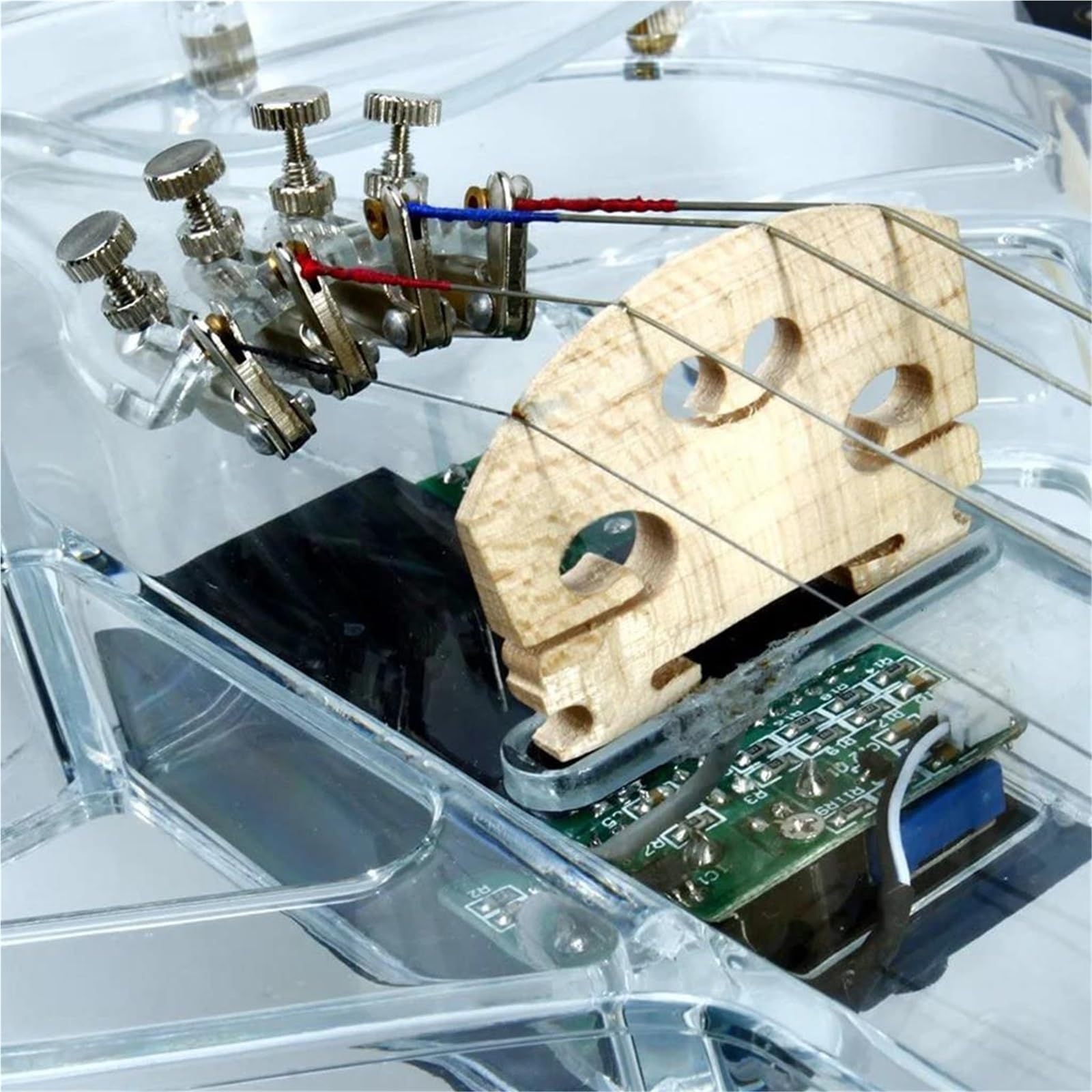4/4 Violino Elettrico Luminoso Luci LED Colorate Prestazioni Acriliche Reali Con Cuffie Con Custodia Per Pickup(B)
