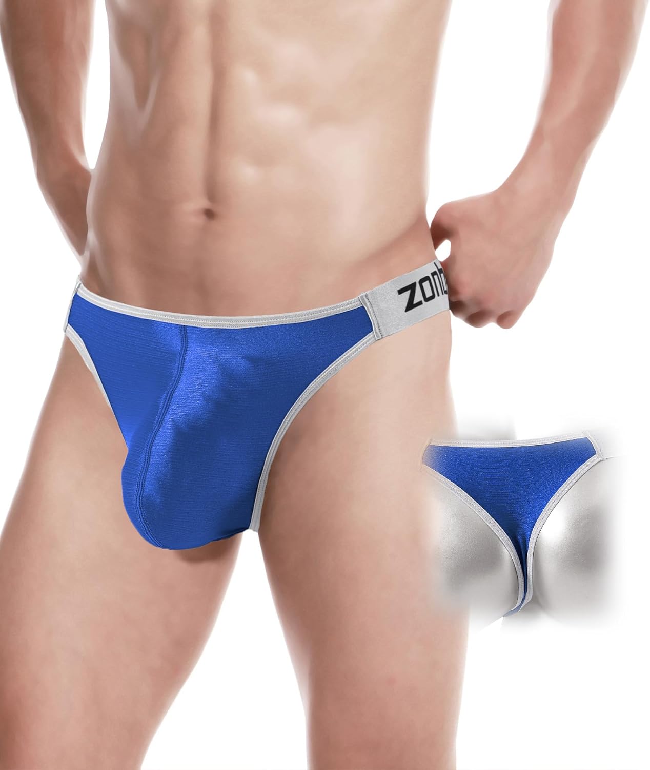 JINSHI Men's Thong Underwear Sexy Bulge Pouch T-Back Briefs Man Silk Low Rise Sport Stretchy Underwears Tangas - Image 2