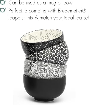 Bredemeijer Set 4 Mugs porcelana- PUCHENG