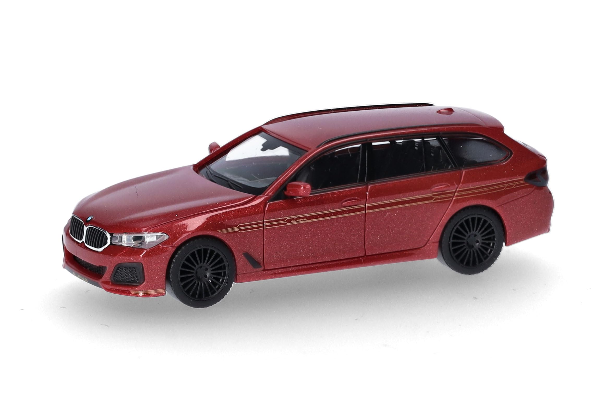 Herpa Model Car BMW Alpina B5 Touring, fire red metallic, Miniature in 1:87 Scale, Collector's Item, Made in Germany, Plastic Model