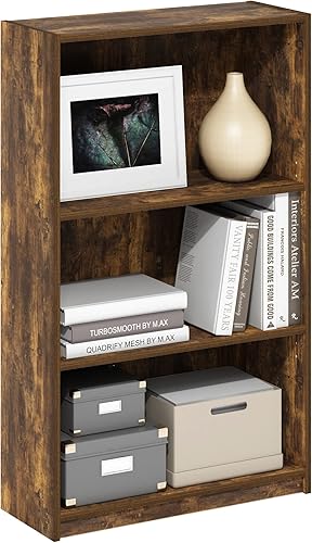 Furinno Jaya Simply Home Estantería ajustable de 3 niveles, pino ámbar