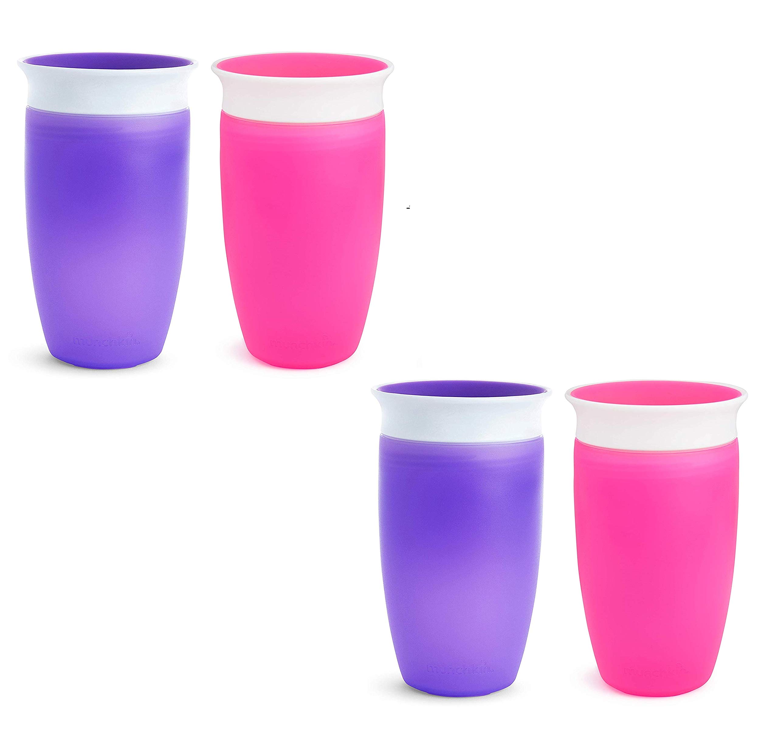 Munchkin Miracle 360 - Tazza con beccuccio, 2 ct, colore: rosa/arancione Munchkin