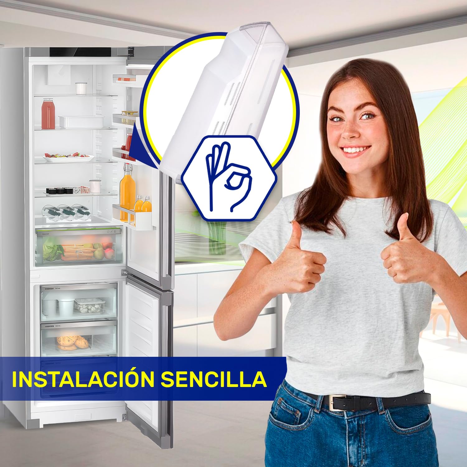 Estante Botellero Frigorifico 375 x 195 x 95 mm con Código Original AAP73751503 para LG - MADE IN EU - Garantía de 10 Años - MONTERAL