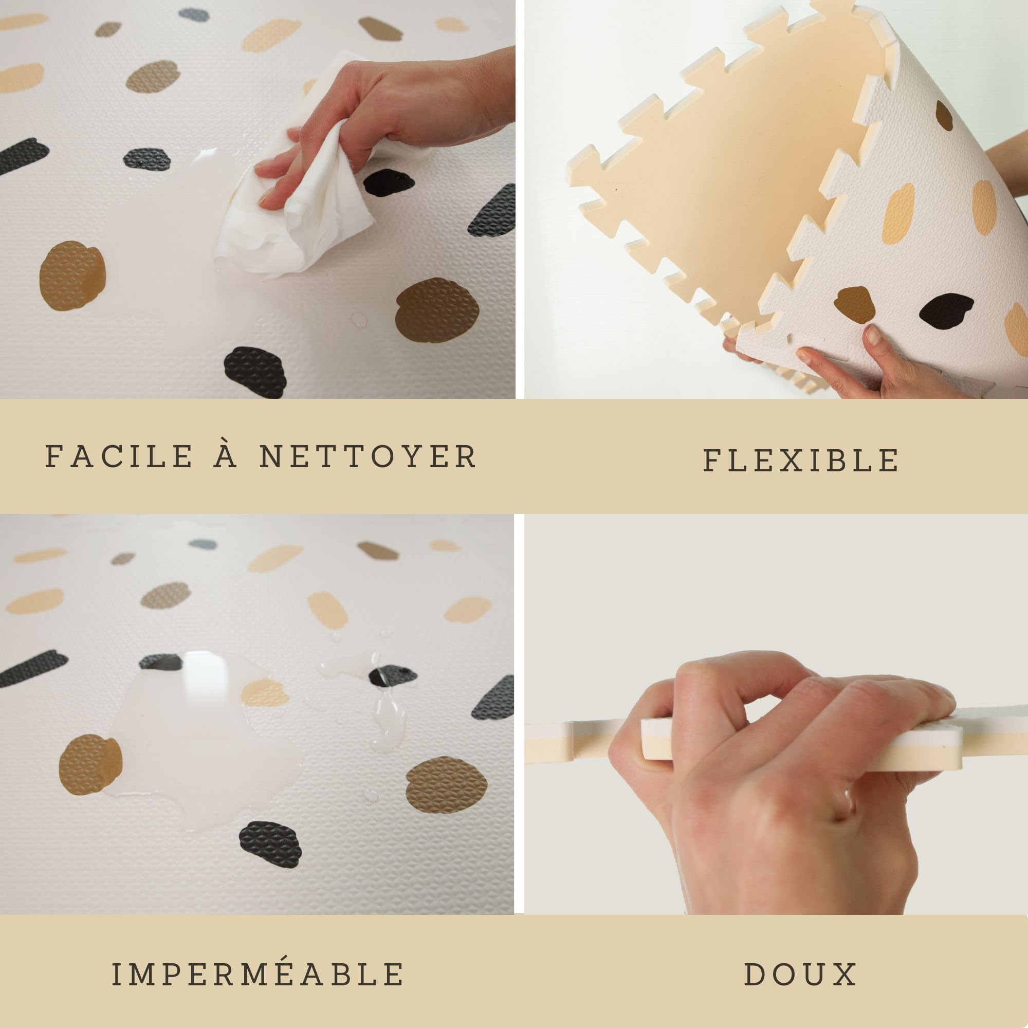 Hakuna Matte Grand Tapis Puzzle Enfant 1,8 × 1,2 m – 6 Dalles XXL 60 × 60 cm Motif Confettis – Tapis de Jeu 20% Plus Épais et Doux – Non Toxique, Inodore, Emballage Recyclable