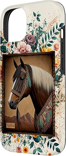 Miniatura 5 de Funda para iPhone 11 con diseño de caballo azteca occidental funda floral de granero