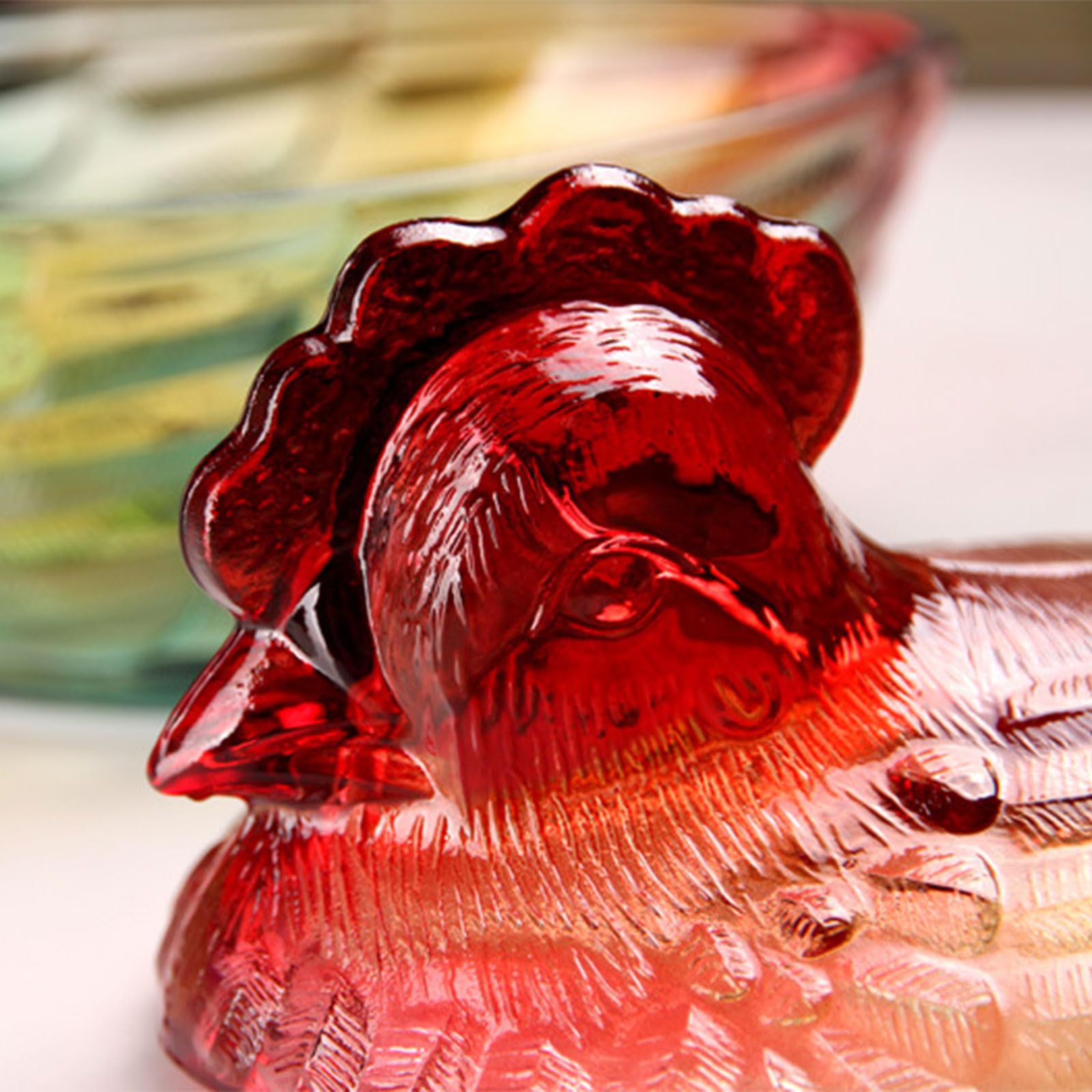 Vorratsdose aus Glas in Hühnerform mit Deckel für Süßigkeiten Nüsse Heimdekoration Küche Esszimmer Süßigkeiten Vorratsbehälter