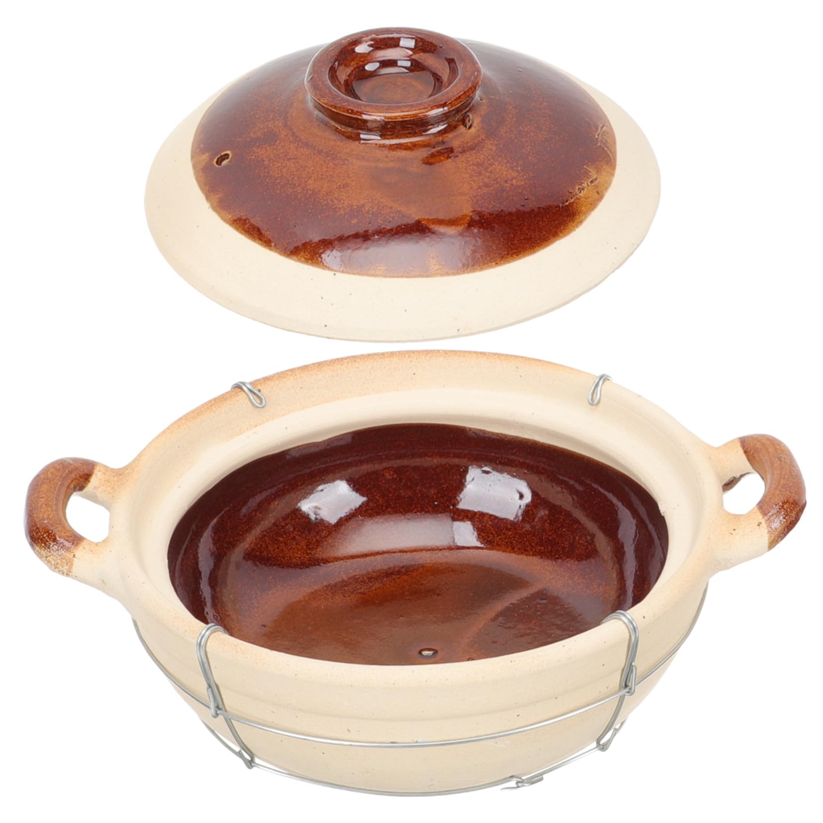 Casserole en argile chinoise de 0,5l avec double poignées pour cuisson du riz