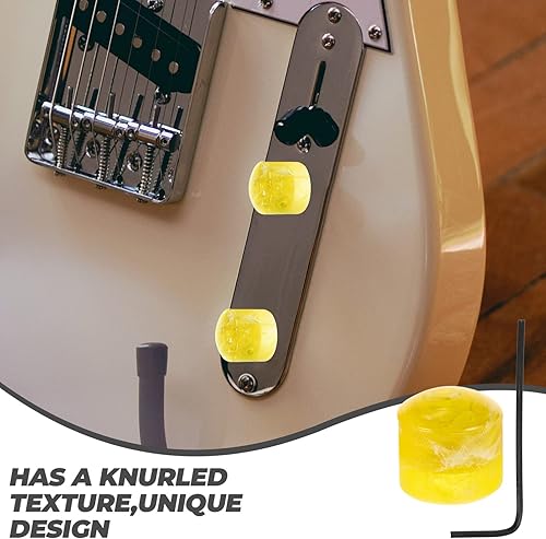 Miniatura 3 de FOMIYES Perillas negras musicales, 3 pomos giratorios para guitarra, perillas de control de potenciómetro de guitarra eléctrica, 1 juego de pomos de