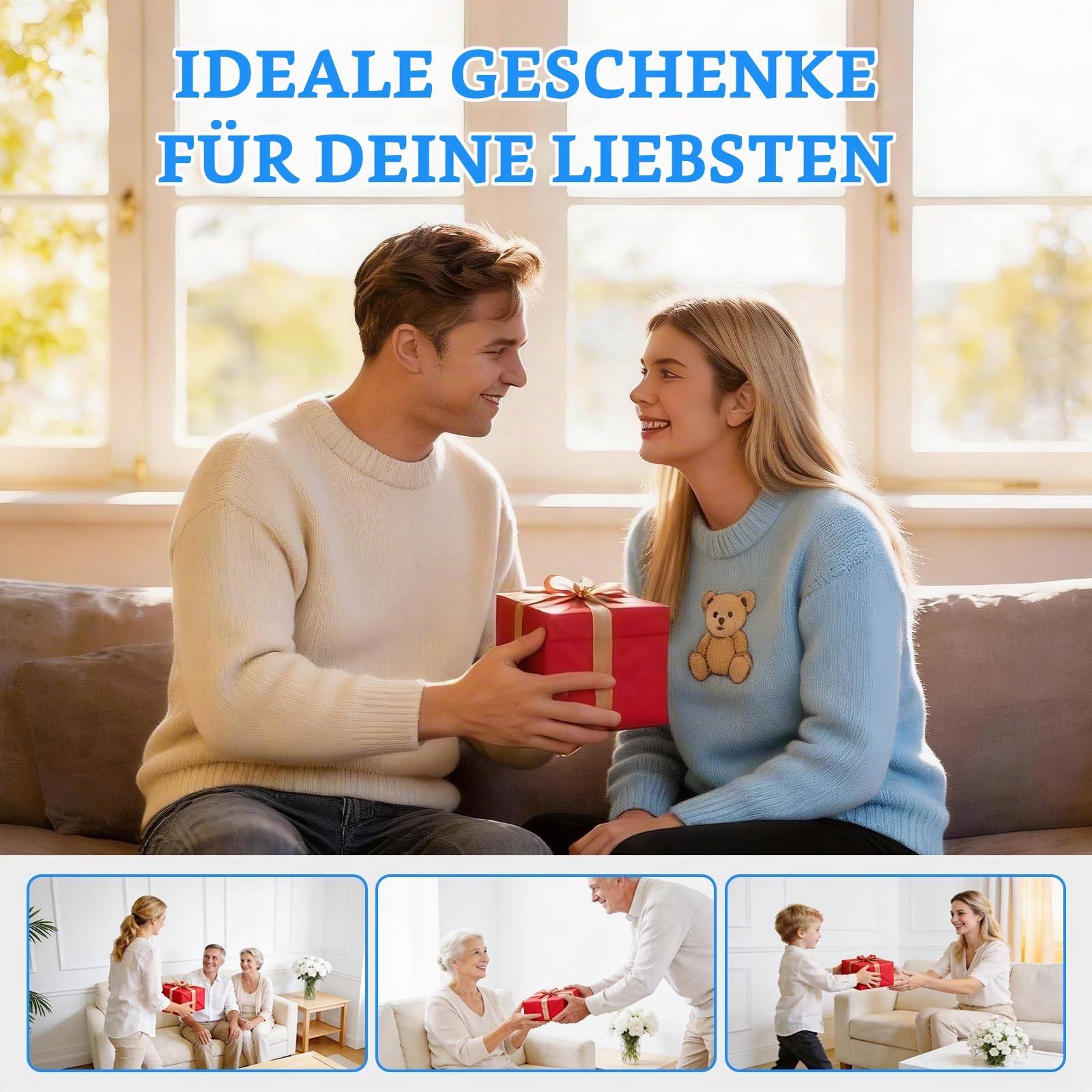 Handmassagegerät Schnurloses mit Wärme & Kompression,Handmassagehandschuh mit 3 Modi,3 Intensitäten & 3 Wärmetherapien zur Linderung von Arthritis-Karpaltunnel Schmerzen,Geschenke für Frauen,Männer
