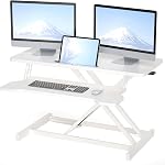 28.8-Inch Standing Desk, Height Adjustable Standing Desk Converter, Sit to Stand Riser Computer Converter Workstation, Stand up Desk Table Home Office Desk for Monitors Riser, Burlywood