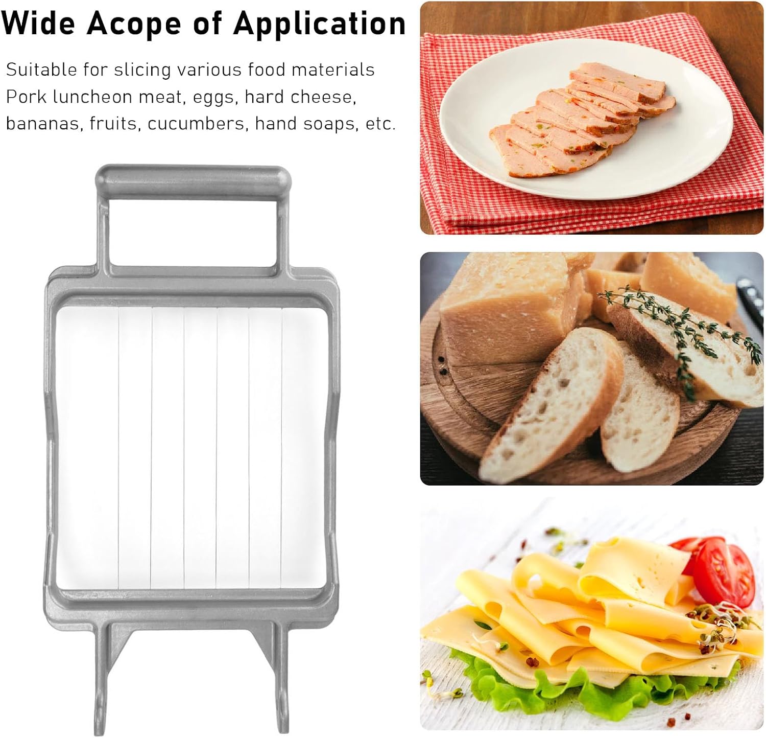 Bread Cheese Blade Handheld with Stainless Steel Wires, 20mm - Precise Slicing, Durable Aluminum Alloy, Easy Grip Handle for Fruits and Meats (20mm)