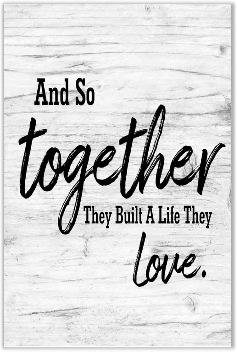 and So Together They Built A Life They Loved Rustic Wall Decor Wood Sign Farmhouse Decor for Home, Wall Pediments, Living Room, Bedroom, Nursery, Entryway Wall Decoration 20x16 in