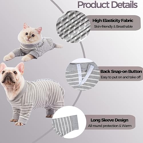 Miniatura 4 de Medical Pet - Traje quirúrgico para mascotas, camisa para perro con manga larga, ropa para gatos, Cambridge, XXS