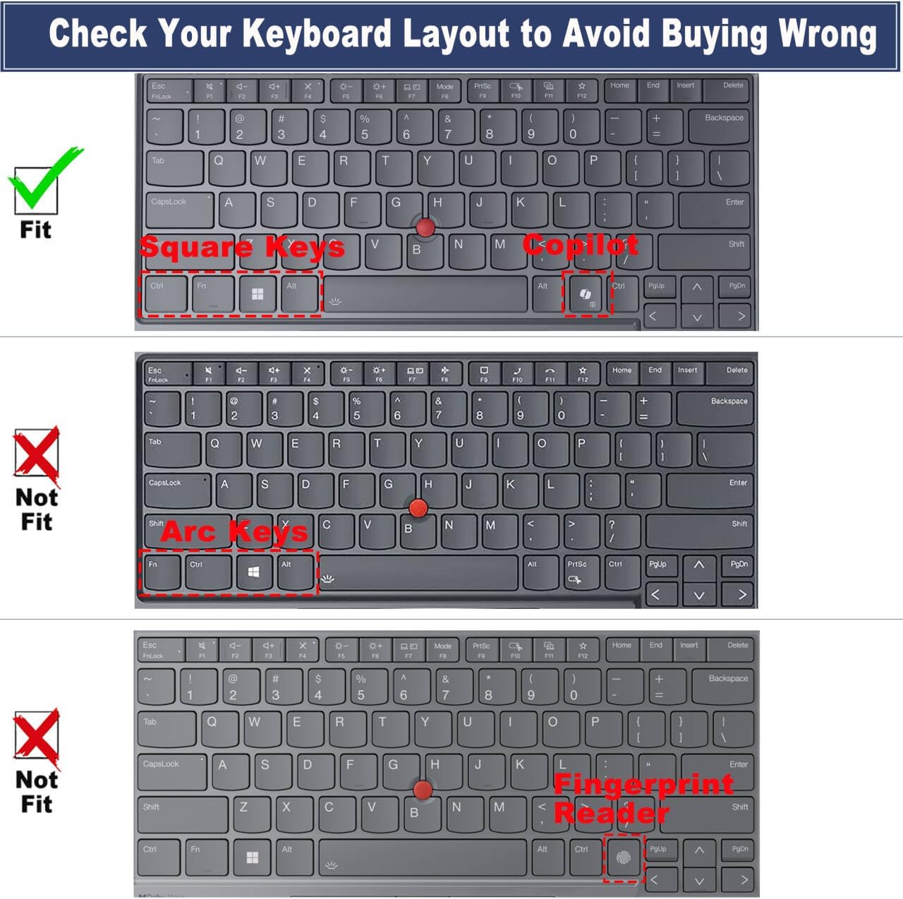Keyboard Cover for Lenovo Thinkpad L14 P14s Gen 6/Gen 5 14", Thinkpad T14 T14s Gen 6/Gen 5 14", Thinkpad E14 Gen 7 14", US Layout (Not Fit T14 T14s L14 P14s Gen 4/3/2/1, E14 Gen 6/5/4) -Pink image 2