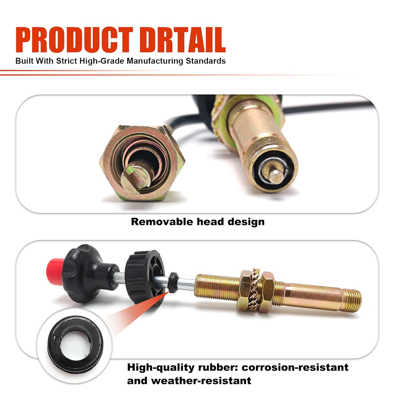 10FT Heavy Duty Vernier Adjustable Lock Cable VCGTX10 Compatible with Household, Industrial and Commercial PTO and Dump Applications, with Detachable Cable Head