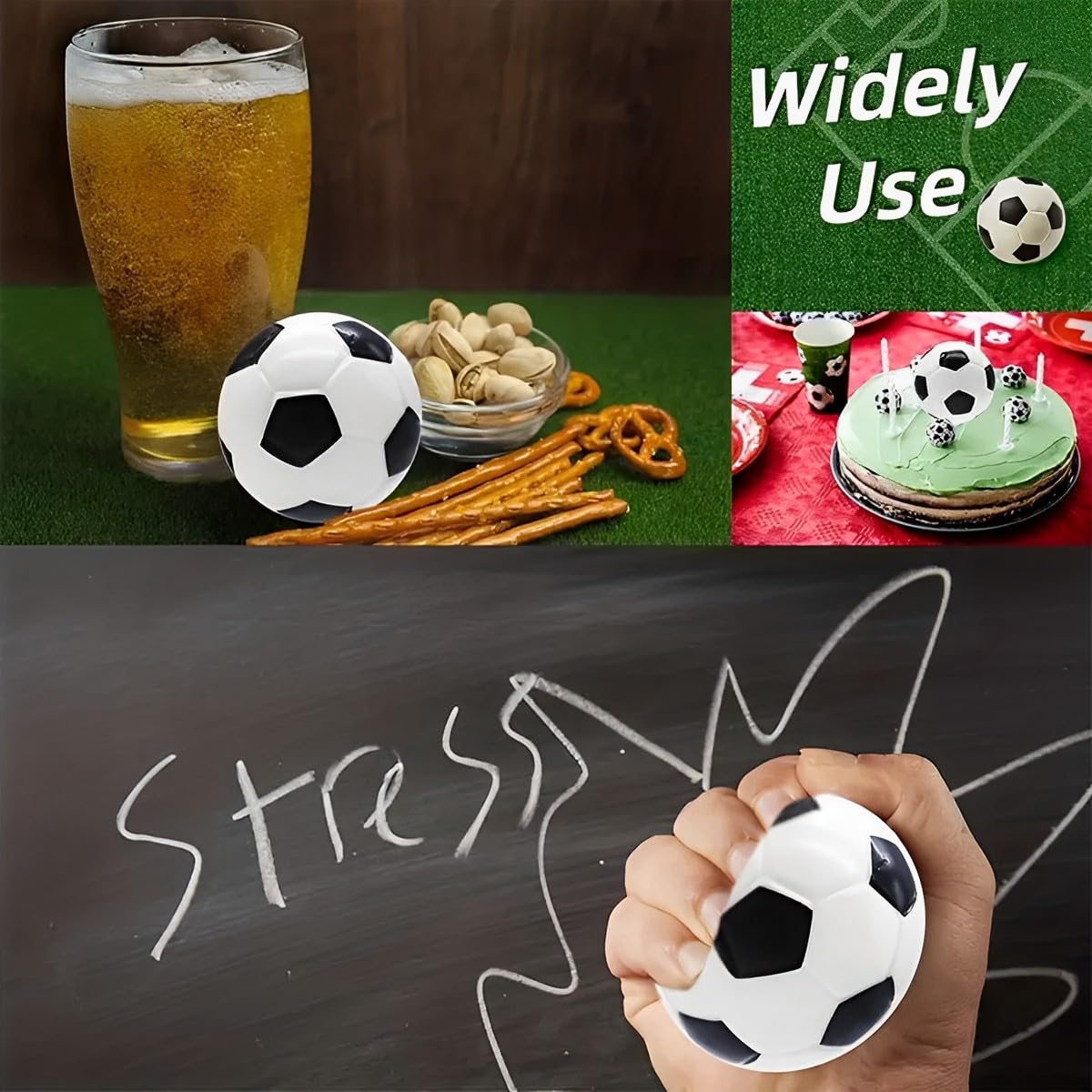 16 Piezas Mini Fútbol, Pelota Antiestrés Fútbol, Balones de Fútbol Pequeños, Pelota Antiestrés Squishy Deformable, Balones de Futbol Espuma, Juguetes Antiestrés para Niños y Adultos — view 5